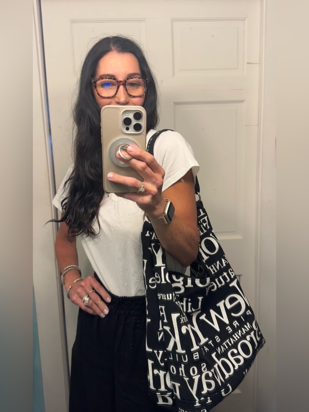 Jay Joshua NYC New York City Print Hobo Shoulder Bag Y2K Tote Purse